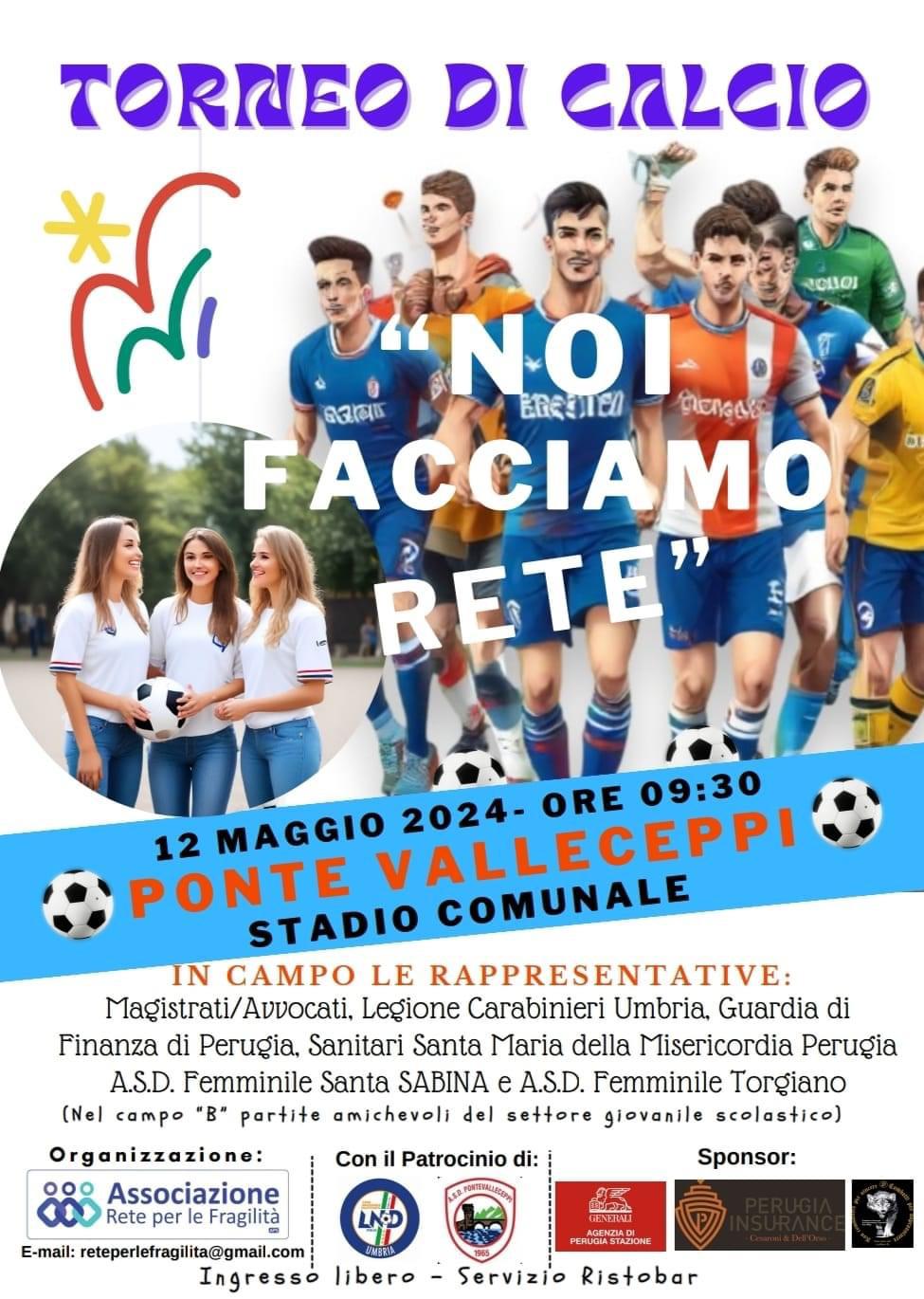 Facciamo rete e solidarietà; calcio per la fragilità a Ponte Valleceppi